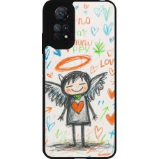 Coque Xiaomi Redmi Note 11 / 11S - Silicone rigide noir Little Angel Sketch Love