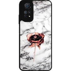 Coque Xiaomi Redmi Note 11 / 11S - Silicone rigide noir Marble Rose Gold