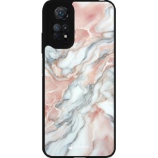 Coque Xiaomi Redmi Note 11 / 11S - Silicone rigide noir Marbre Rose Lumineux