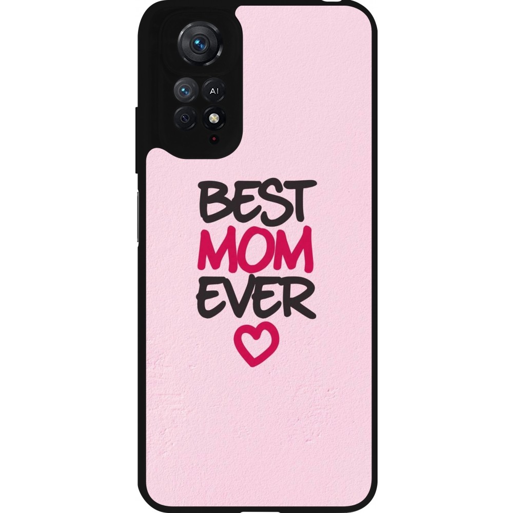 Coque Xiaomi Redmi Note 11 / 11S - Silicone rigide noir Mom 2023 best Mom ever pink