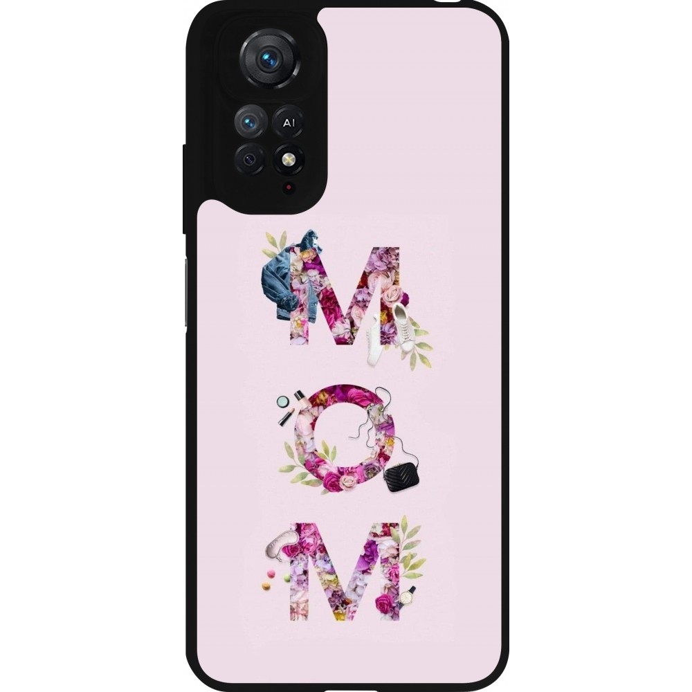 Coque Xiaomi Redmi Note 11 / 11S - Silicone rigide noir Mom 2024 girly mom