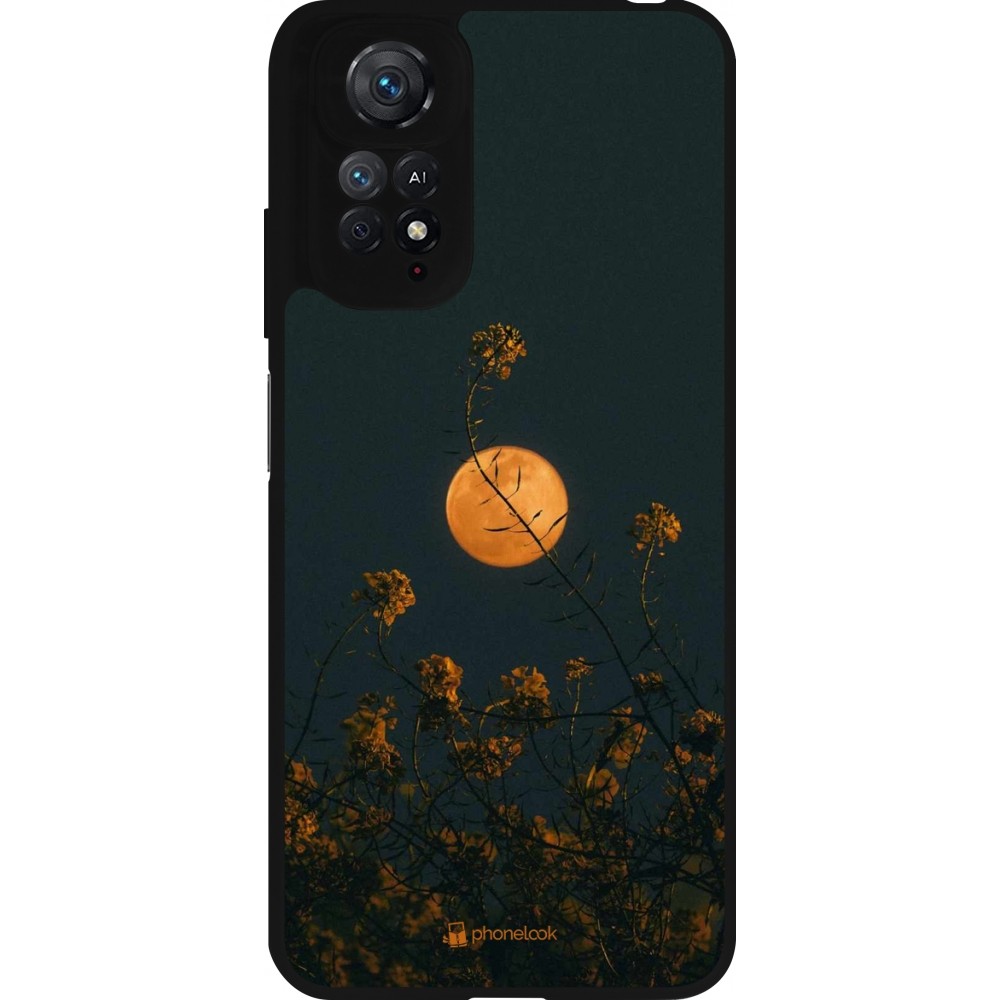 Xiaomi Redmi Note 11 / 11S Case Hülle - Silikon schwarz Moon Flowers