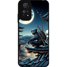 Xiaomi Redmi Note 11 / 11S Case Hülle - Silikon schwarz Ninja unter dem Mond