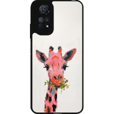 Xiaomi Redmi Note 11 / 11S Case Hülle - Silikon schwarz Pink Girafe Paint
