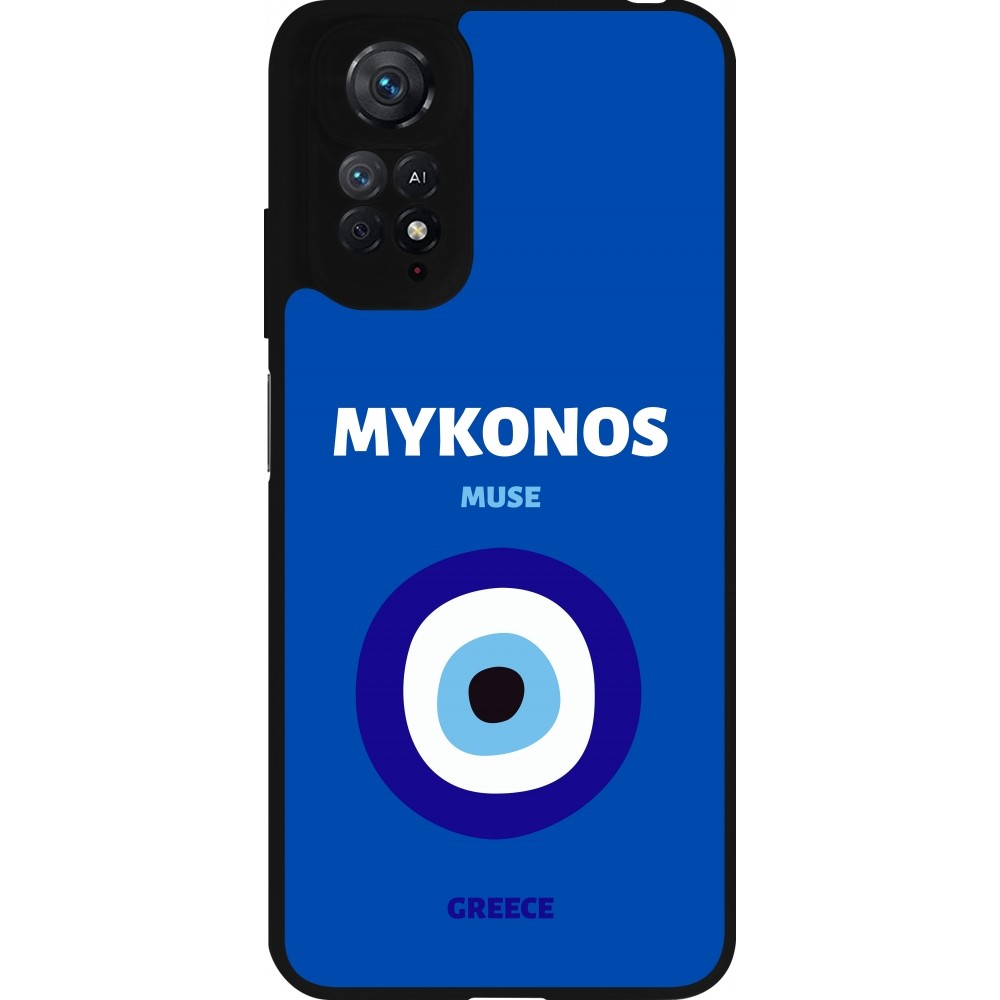 Coque Xiaomi Redmi Note 11 / 11S - Silicone rigide noir Pop Summer Destination Mykonos