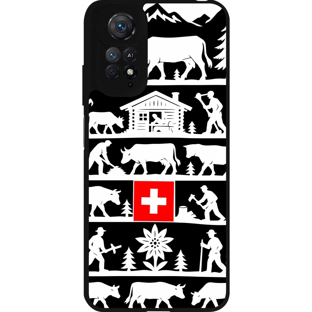 Coque Xiaomi Redmi Note 11 / 11S - Silicone rigide noir Poya Suisse 1 noir