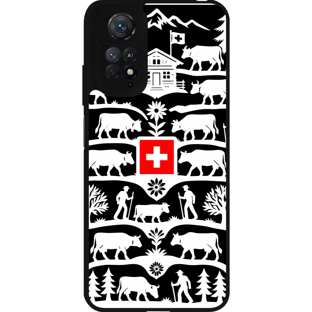 Coque Xiaomi Redmi Note 11 / 11S - Silicone rigide noir Poya Suisse 3 noir