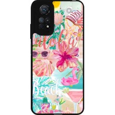 Xiaomi Redmi Note 11 / 11S Case Hülle - Silikon schwarz Preppy Collage Aloha