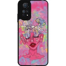 Xiaomi Redmi Note 11 / 11S Case Hülle - Silikon schwarz Psychedelic pink mushroom