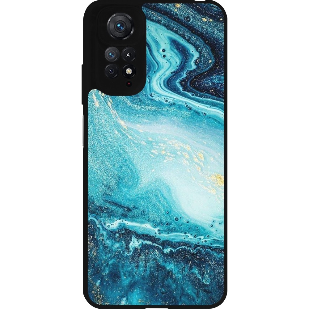 Coque Xiaomi Redmi Note 11 / 11S - Silicone rigide noir Sea Foam Blue
