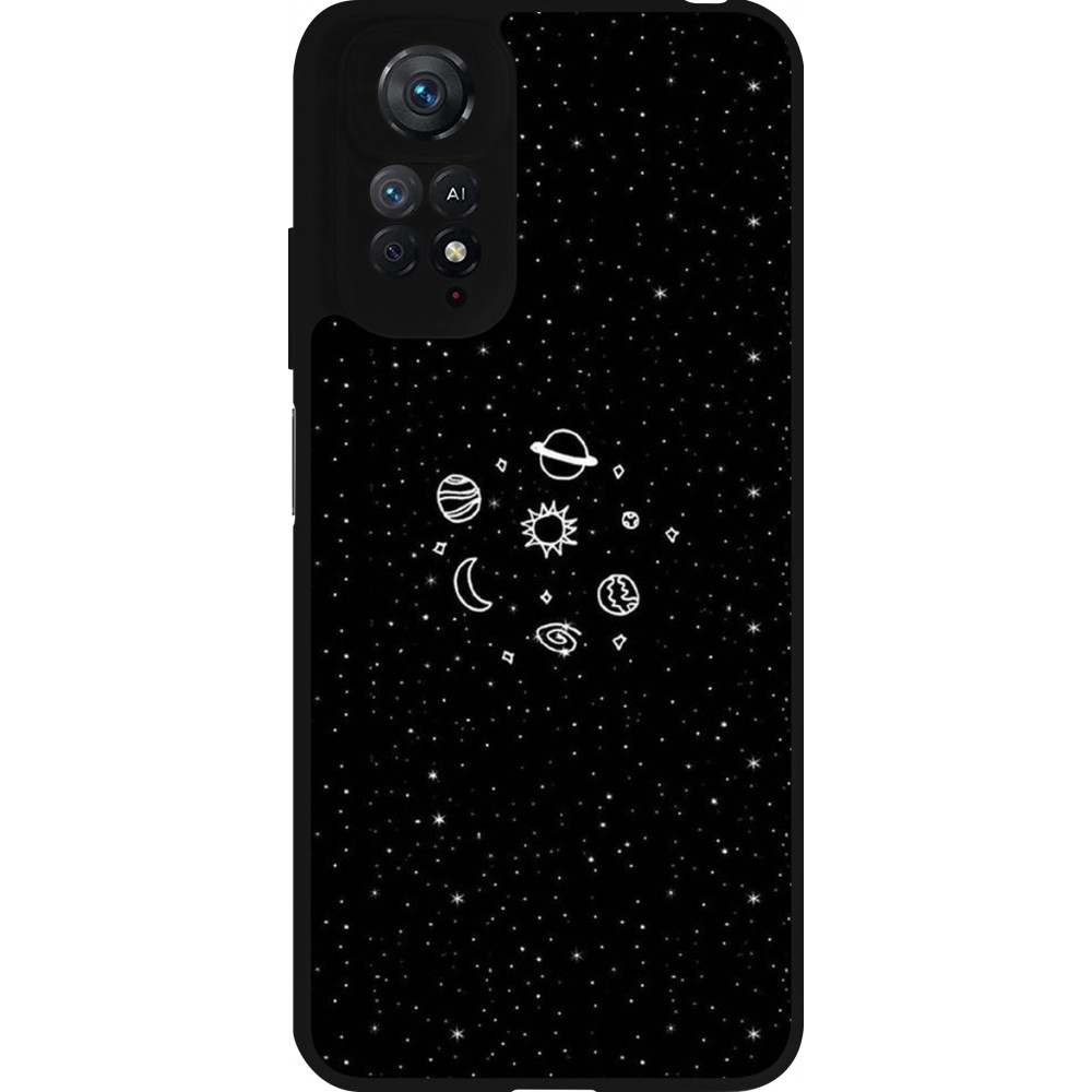 Coque Xiaomi Redmi Note 11 / 11S - Silicone rigide noir Space Doodle