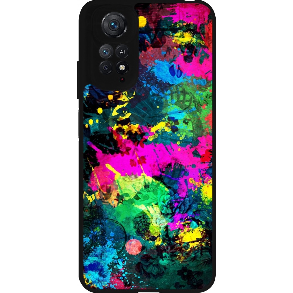 Coque Xiaomi Redmi Note 11 / 11S - Silicone rigide noir Splash paint