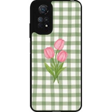 Coque Xiaomi Redmi Note 11 / 11S - Silicone rigide noir Green vichy tulips Spring 2026