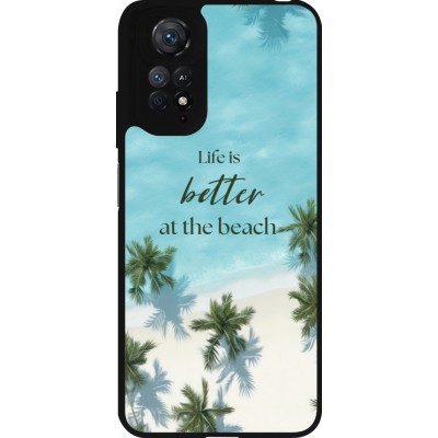 Coque Xiaomi Redmi Note 11 / 11S - Silicone rigide noir Summer 2025 Life is better at the beach