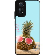 Coque Xiaomi Redmi Note 11 / 11S - Silicone rigide noir Pineapple with glasses Summer 2026