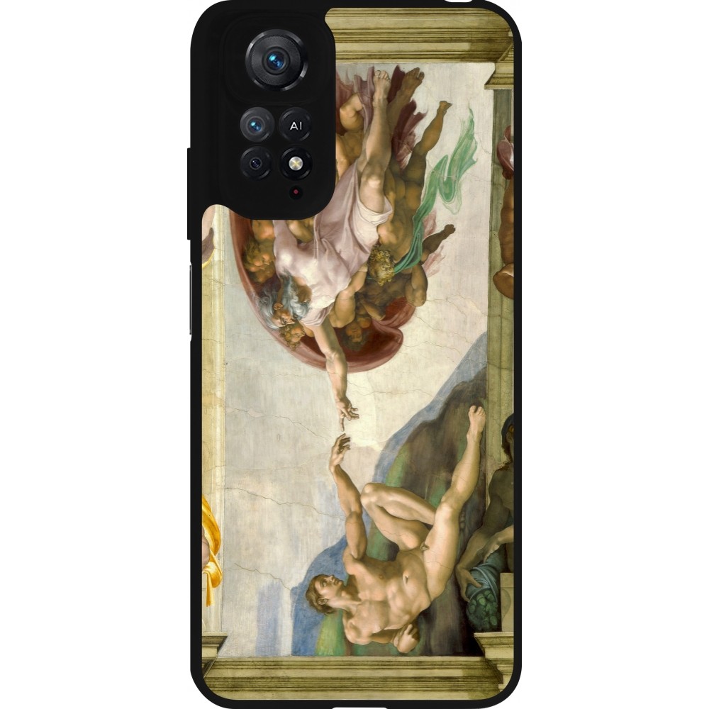Xiaomi Redmi Note 11 / 11S Case Hülle - Silikon schwarz Kunstbild - Die Erschaffung Adams - Michelangelo