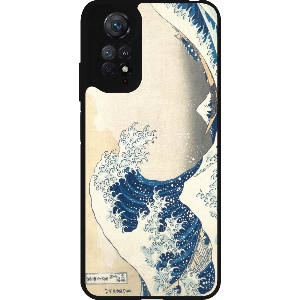 Xiaomi Redmi Note 11 / 11S Case Hülle - Silikon schwarz Kunstbild - Die große Welle vor Kanagawa - Hokusai