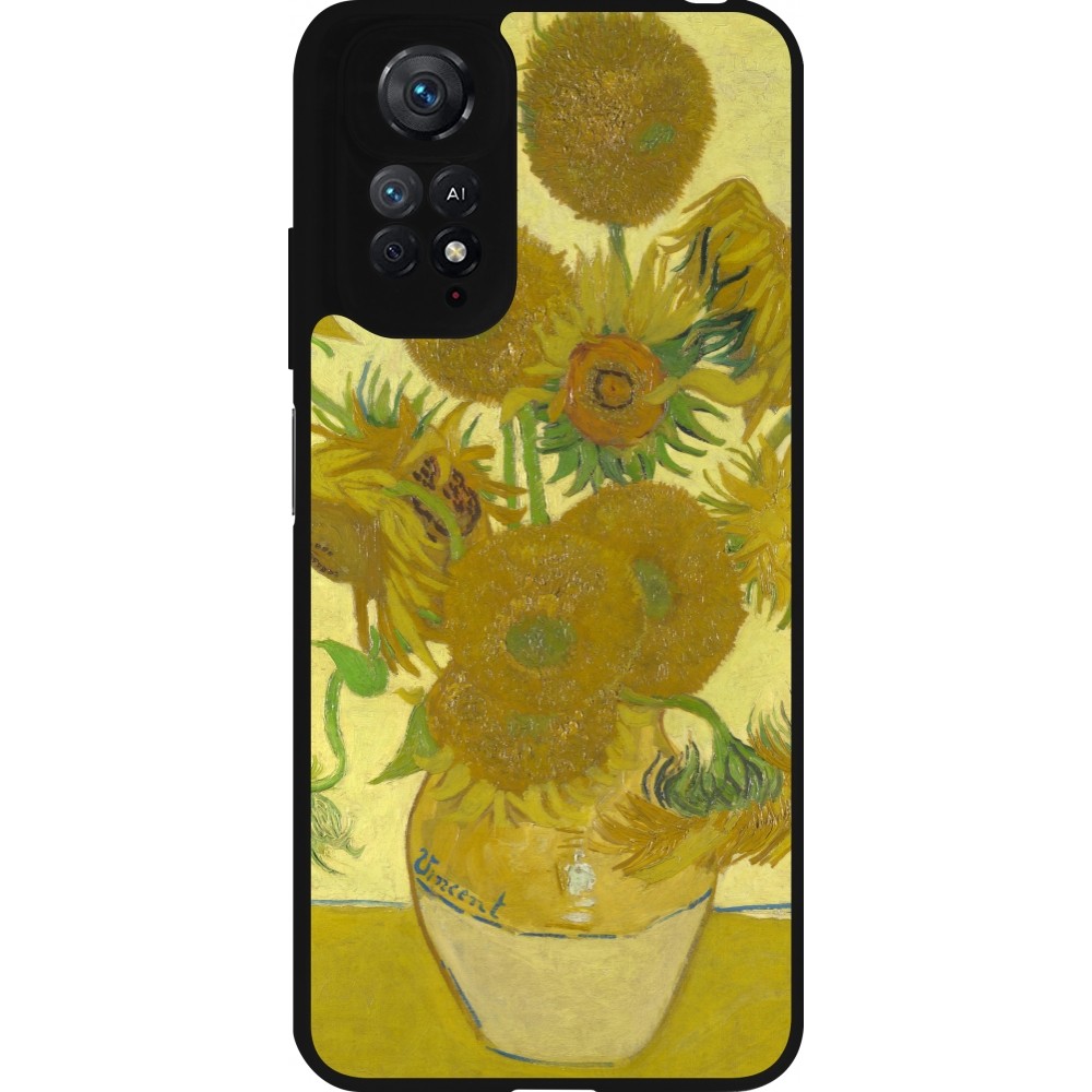 Xiaomi Redmi Note 11 / 11S Case Hülle - Silikon schwarz Kunstbild - Sonnenblumen  - Van Gogh