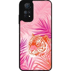 Xiaomi Redmi Note 11 / 11S Case Hülle - Silikon schwarz Tiger Palmen rosa