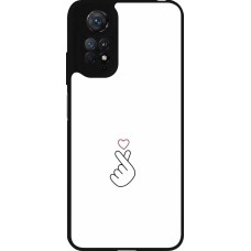 Coque Xiaomi Redmi Note 11 / 11S - Silicone rigide noir Valentine 2024 heart by Millennials