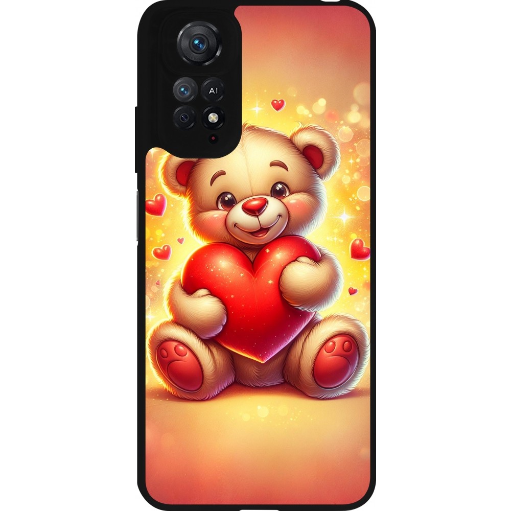 Coque Xiaomi Redmi Note 11 / 11S - Silicone rigide noir Valentine 2024 Teddy love