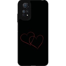 Coque Xiaomi Redmi Note 11 / 11S - Silicone rigide noir Valentine 2023 attached heart