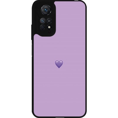 Coque Xiaomi Redmi Note 11 / 11S - Silicone rigide noir Valentine 2023 purpule single heart
