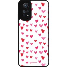 Xiaomi Redmi Note 11 / 11S Case Hülle - Silikon schwarz Valentine 2022 Many pink hearts