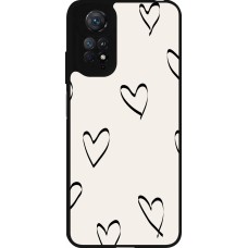 Xiaomi Redmi Note 11 / 11S Case Hülle - Silikon schwarz Valentine 2023 minimalist hearts