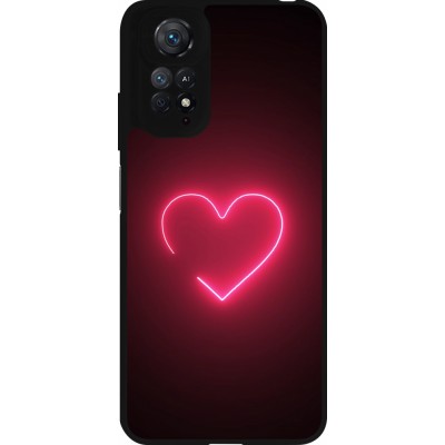 Xiaomi Redmi Note 11 / 11S Case Hülle - Silikon schwarz Valentine 2023 single neon heart