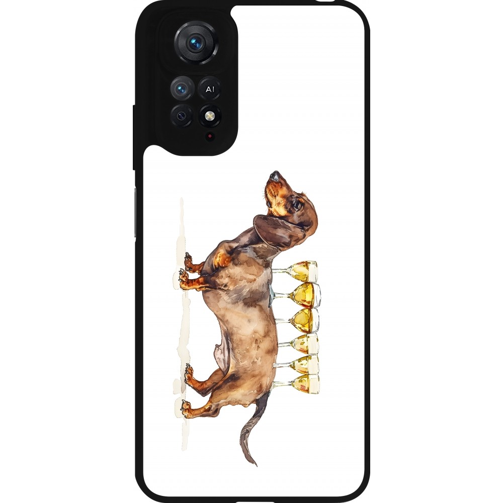 Xiaomi Redmi Note 11 / 11S Case Hülle - Silikon schwarz Wine Teckel