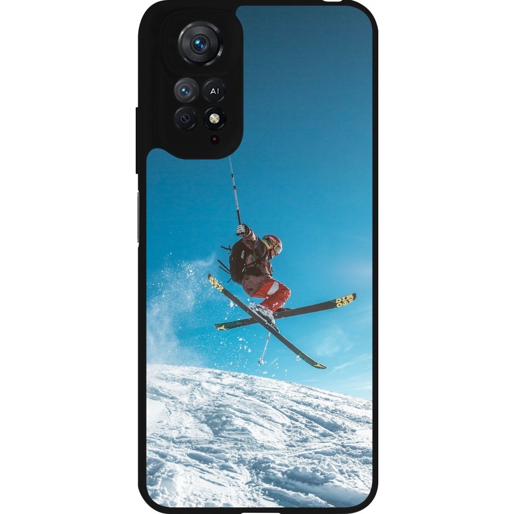 Xiaomi Redmi Note 11 / 11S Case Hülle - Silikon schwarz Winter 22 Ski Jump