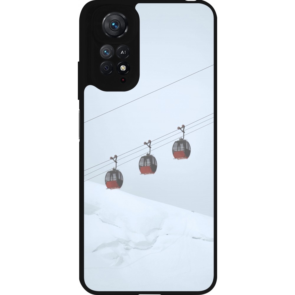 Coque Xiaomi Redmi Note 11 / 11S - Silicone rigide noir Winter 22 ski lift