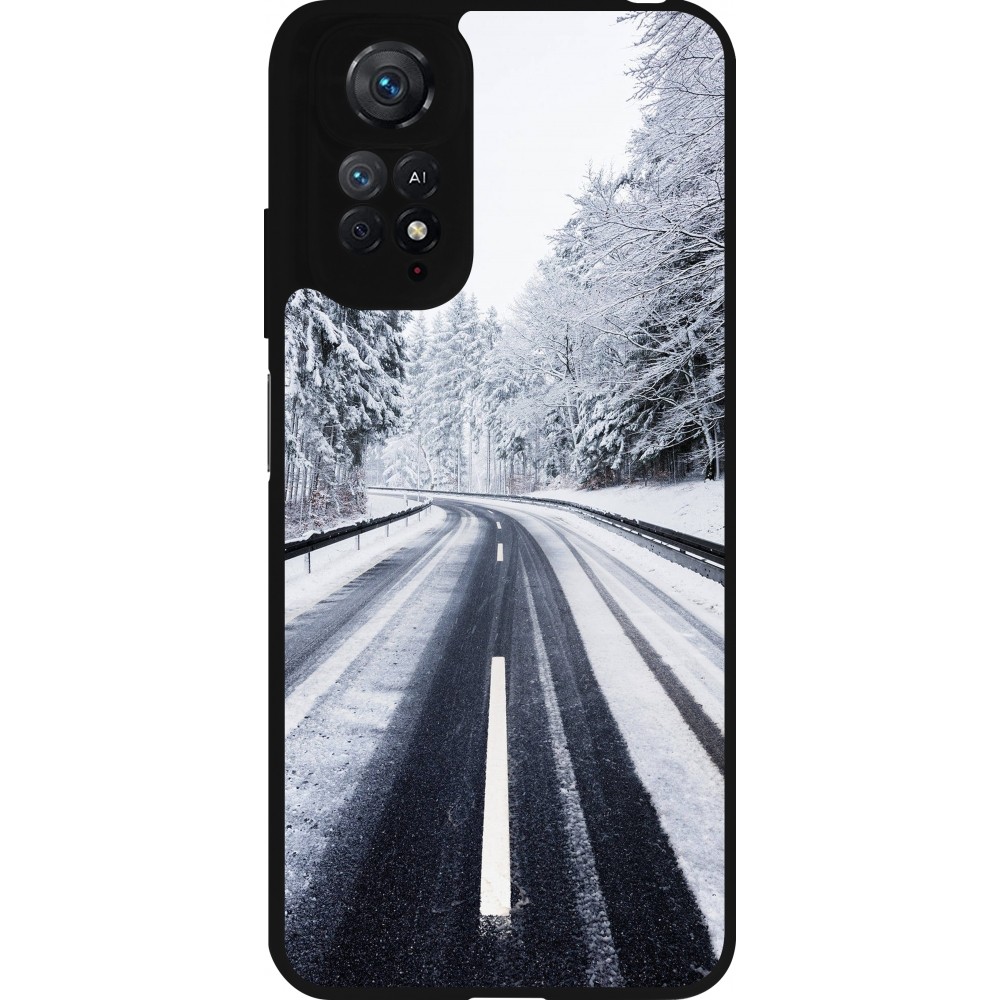 Coque Xiaomi Redmi Note 11 / 11S - Silicone rigide noir Winter 22 Snowy Road