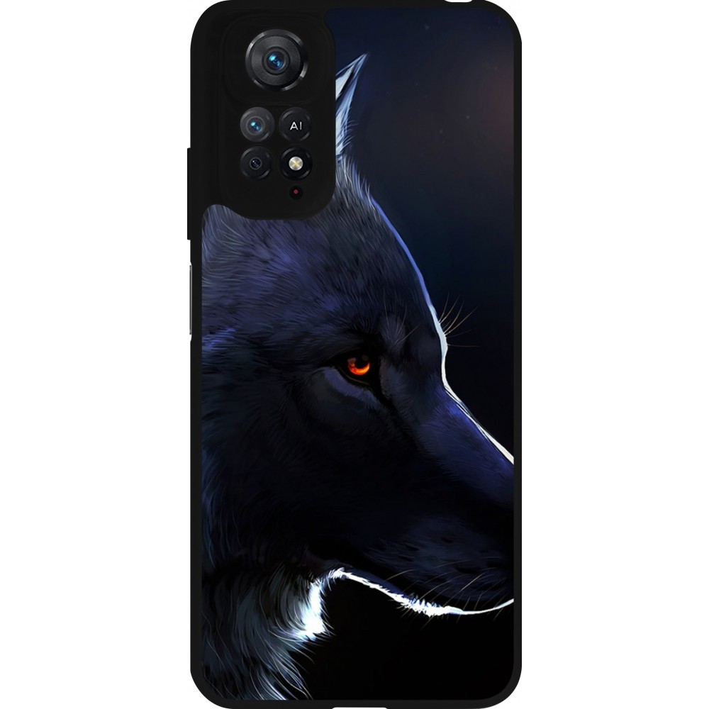 Coque Xiaomi Redmi Note 11 / 11S - Silicone rigide noir Wolf Shape