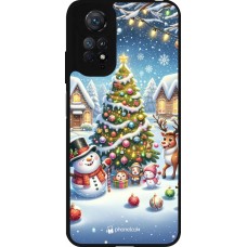 Xiaomi Redmi Note 11 / 11S Case Hülle - Silikon schwarz Weihnachten 2023 Schneemann und Tannenbaum