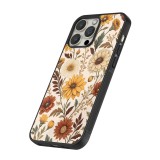 Coque iPhone 12 / 12 Pro - Silicone rigide noir Autumn 25 Flower pattern