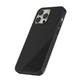 Coque iPhone 12 / 12 Pro - Silicone rigide noir Carbon Basic