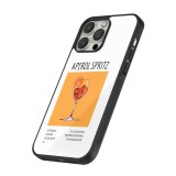 iPhone 12 / 12 Pro Case Hülle - Silikon schwarz Cocktail Rezept Aperol Spritz