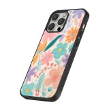 iPhone 12 / 12 Pro Case Hülle - Silikon schwarz Easter 2024 spring flowers