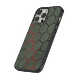 Hülle iPhone 12 / 12 Pro - Silikon schwarz Geometric Line red