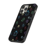 iPhone 12 / 12 Pro Case Hülle - Silikon schwarz Halloween 2024 colorful ghosts