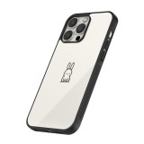 iPhone 12 / 12 Pro Case Hülle - Silikon schwarz Minimal Häschen Süße