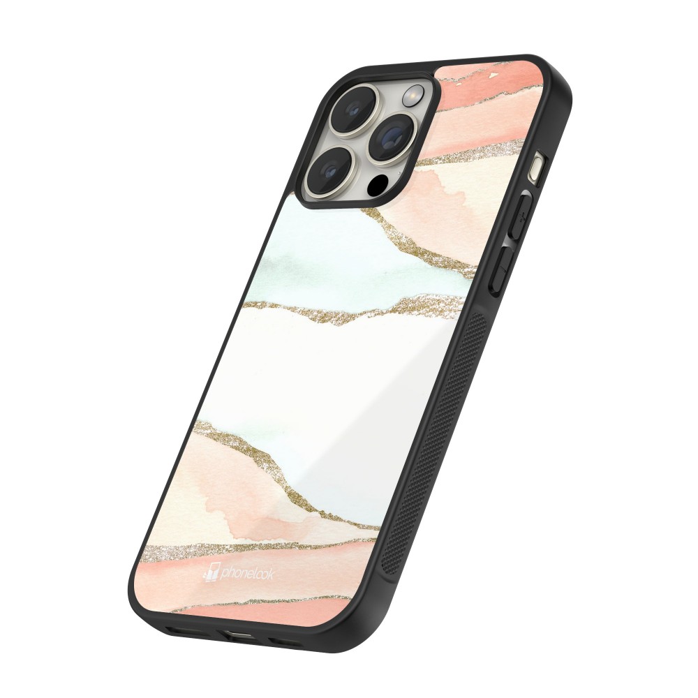Coque iPhone 12 / 12 Pro - Silicone rigide noir Shimmering Orange