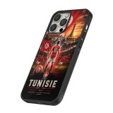 Coque iPhone 12 / 12 Pro - Silicone rigide noir Football Tunisie splash 2026