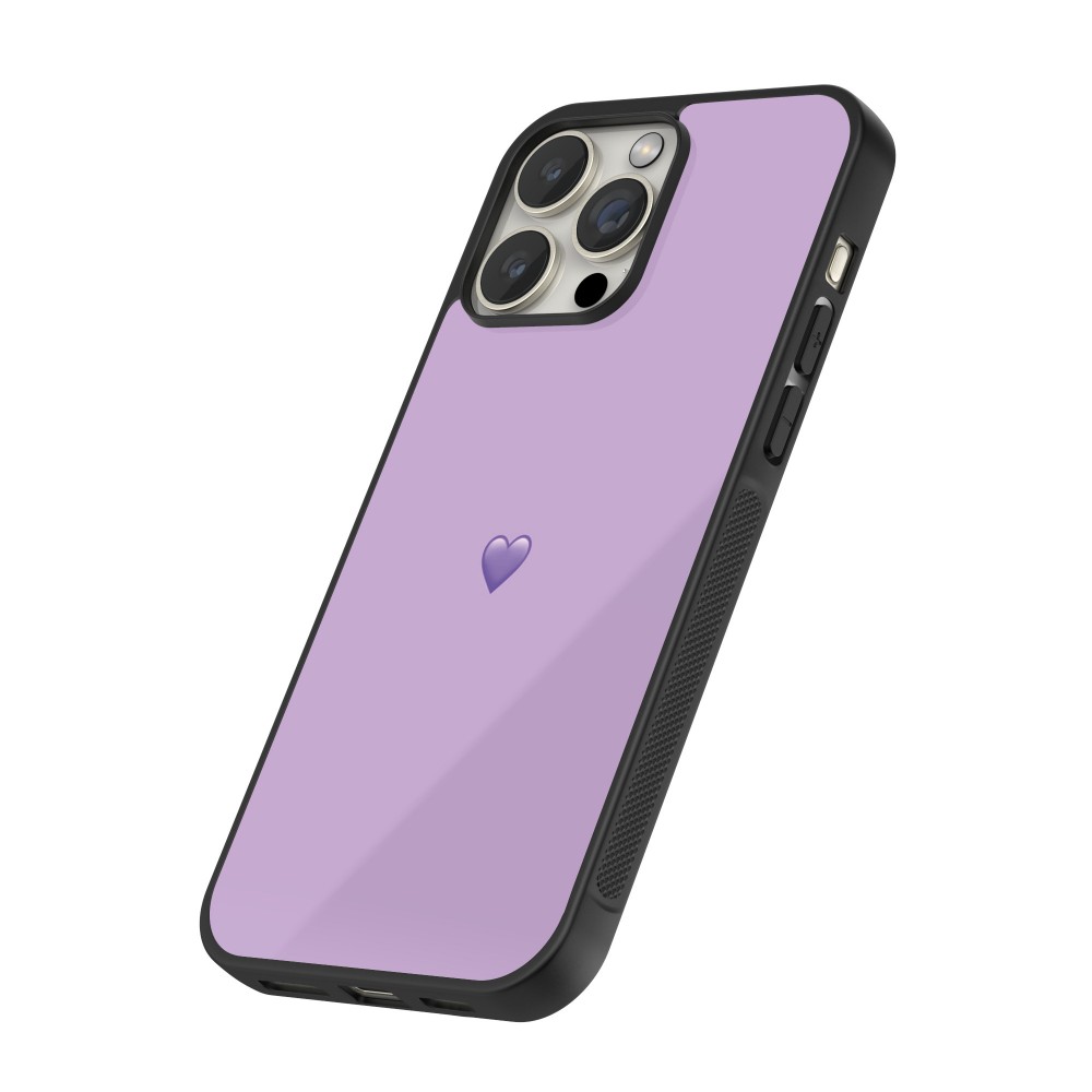 iPhone 12 / 12 Pro Case Hülle - Silikon schwarz Valentine 2023 purpule single heart
