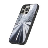 iPhone 12 / 12 Pro Case Hülle - Silikon schwarz Winter 22 Snowy Road