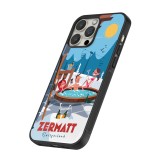 iPhone 12 / 12 Pro Case Hülle - Silikon schwarz Zermatt Mountain Jacuzzi