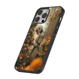 iPhone 12 Pro Max Case Hülle - Silikon schwarz Astronaut flowers 2025