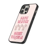 Coque iPhone 12 Pro Max - Silicone rigide noir Cocktail Save Water Drink Tequila